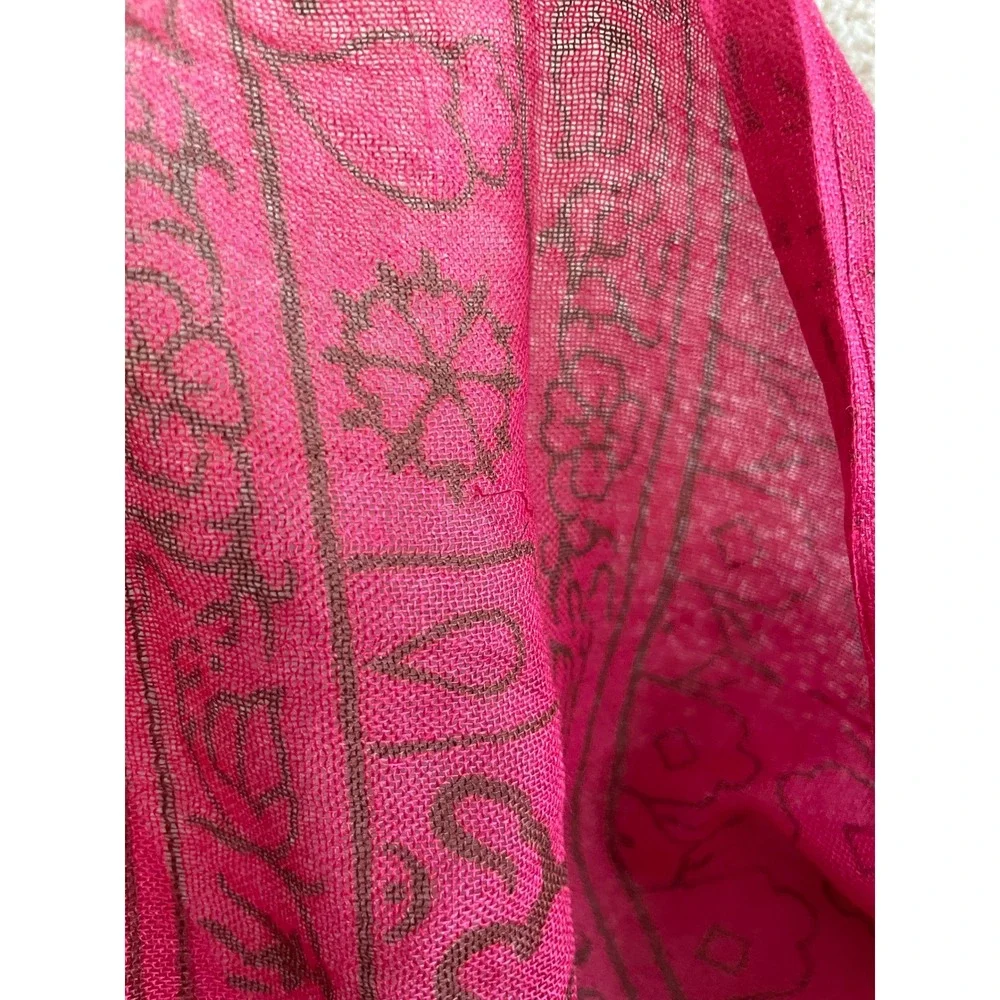Magenta Pink Om Symbol Rayon Scarf Sunburst Print India World Market